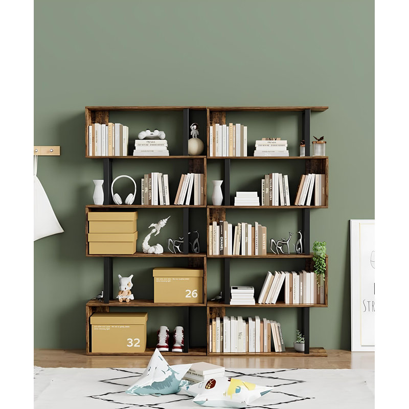 Nabaa Stylish Wooden Room Divider With Open Shelving For Modern Spaces, Brown