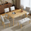 Retro Dining Table, Kitchen Room Table For 6, Minimalist Rectangular Dinette Table For Dining Room And Kitchen, Rubberwood Legs