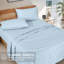 Literie RUVANTI en flanelle 100 % coton biologique, taille King, bleu ciel-135826529-135826530