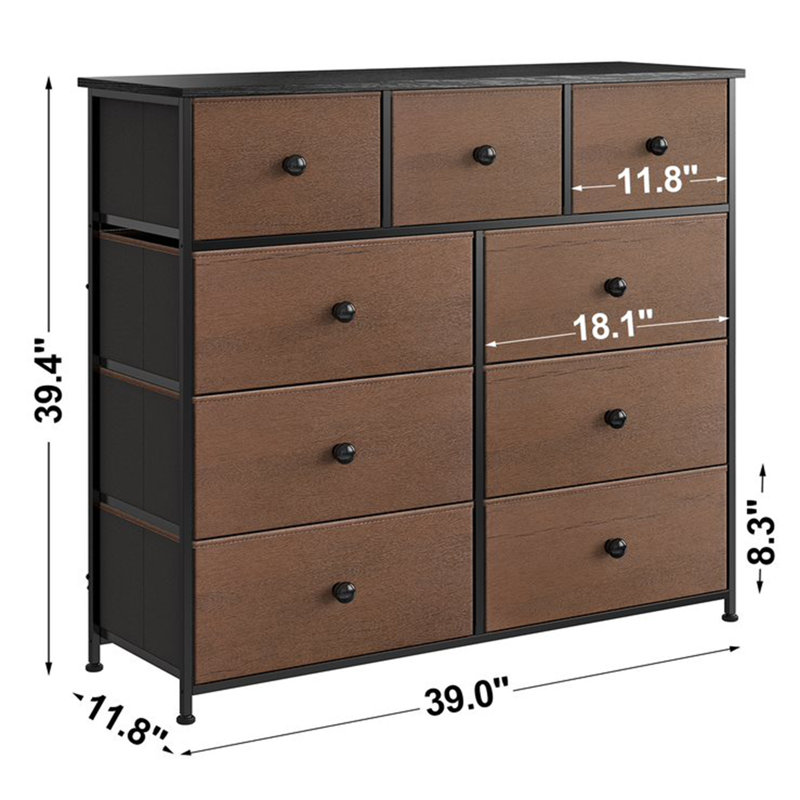 Commode 9 tiroirs Tyringham, Espresso