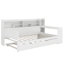 Lit de jour en bois avec tablettes de rangement, lit d'angle multifonctionnel avec lit gigogne simple et bureau