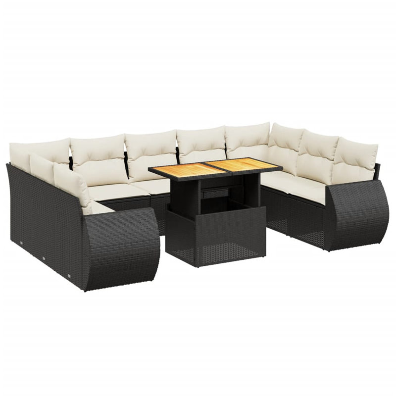  Garden Sofa Set Black