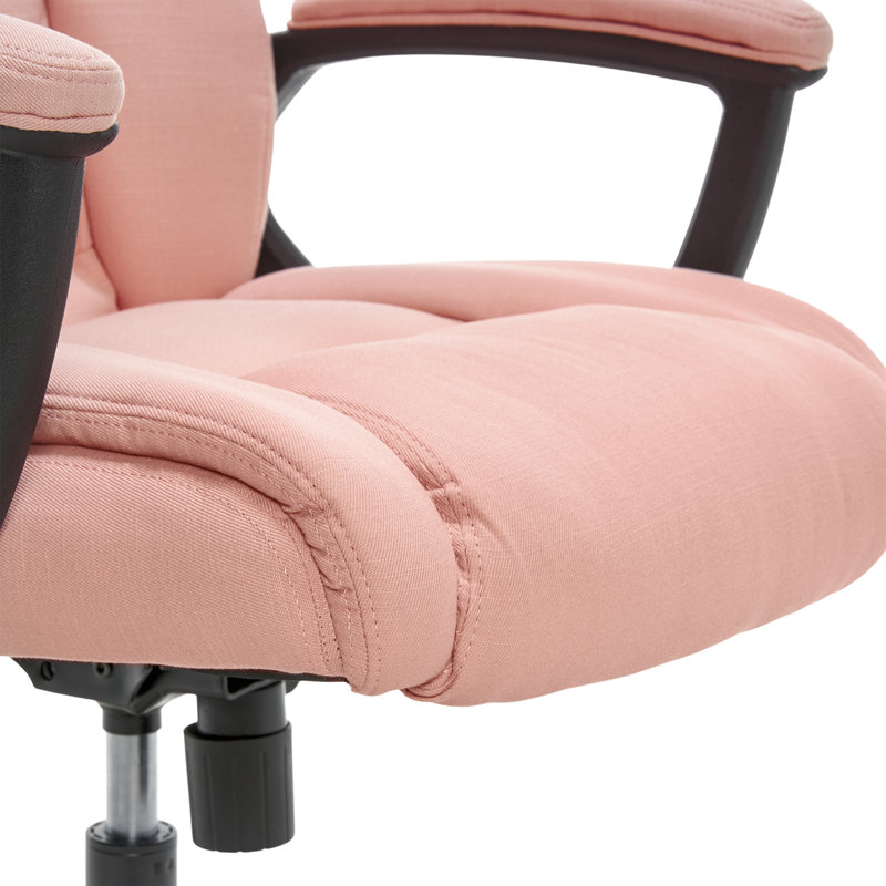 Harvard Pink High-Back Swivel Executive Office Chair with Fabric Upholstery