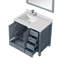 Meuble-lavabo 36 po X P 22 po D, dessus en quartz blanc décalé à gauche, ensemble de robinet et Miroirs-1508959580