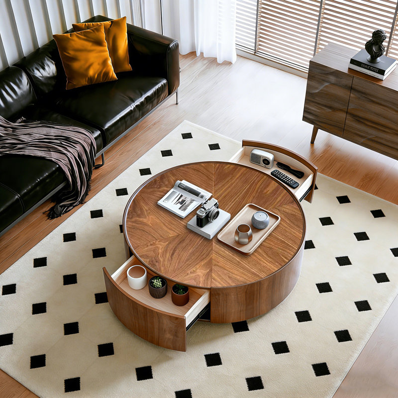 40-inch Coffee Table With Natural Walnut Top