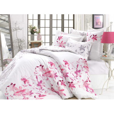Satin Floral Duvet Cover