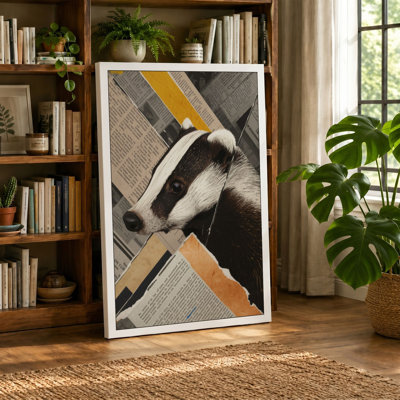 Badger Among Print Eclectic - Wrapped Canvas