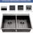 18 Gauge Stainless Steel Double Bowl Kitchen Sink - 33"X22" Gunmetal Black, Stable Structure 33X22 Steel, Functional Basin