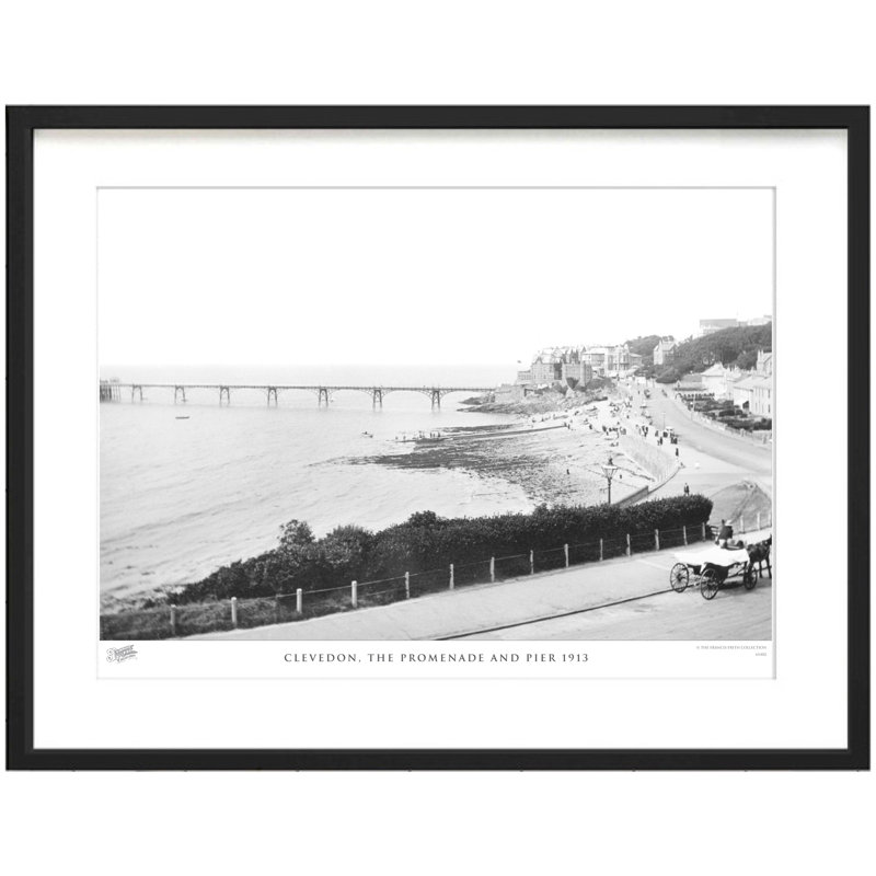 Clevedon, The Promenade And Pier 1913 - Single Picture Frame Print, 40cm H X 50cm W x 2cm D