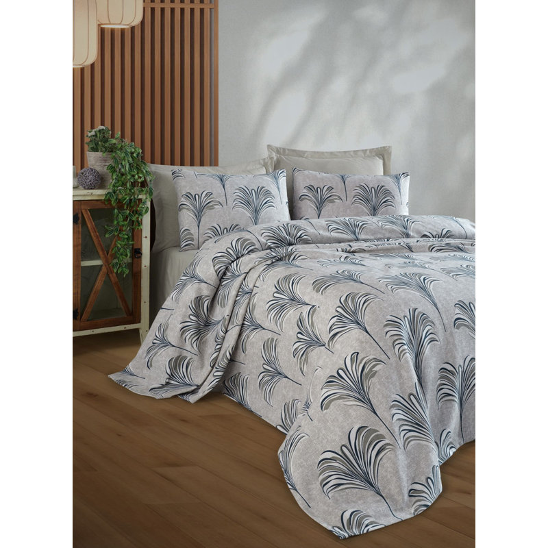 Couverture en coton piqué de qualité supérieure 78,7 po x 92,5 po | 100% coton, 280 g / m² | Lavable à la machine à 86 ° F | Couleur bleu doux | Idéal pour un confort douillet et une décoration élégante, parfait pour toutes les saisons