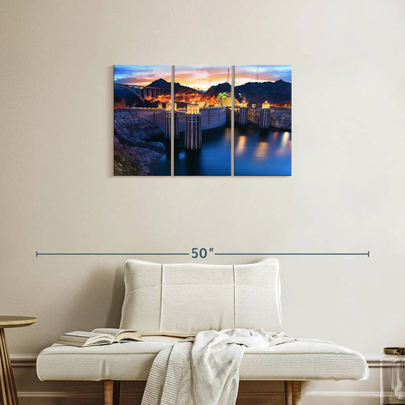 Rorry Hoover Dam At Night, 20" H x 33" W