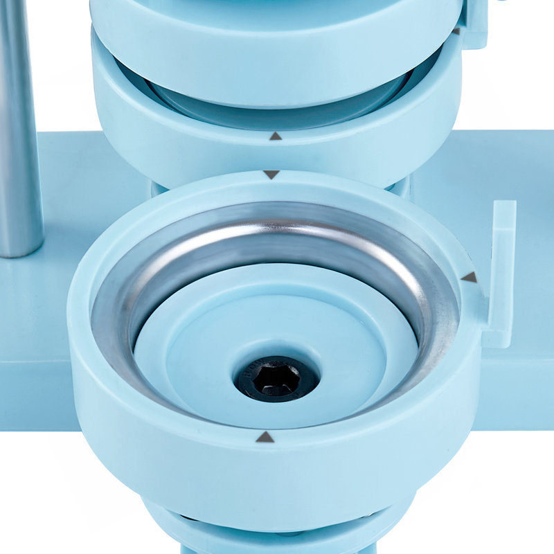 3 boutons en 1, 1 / 1,25 / 2,28 pouces (25/32 / 58mm), 300 pièces de boutons, machine à boutons avec livre de panda magique, trousse de poinçonnage ergonomique pour les enfants, bleu