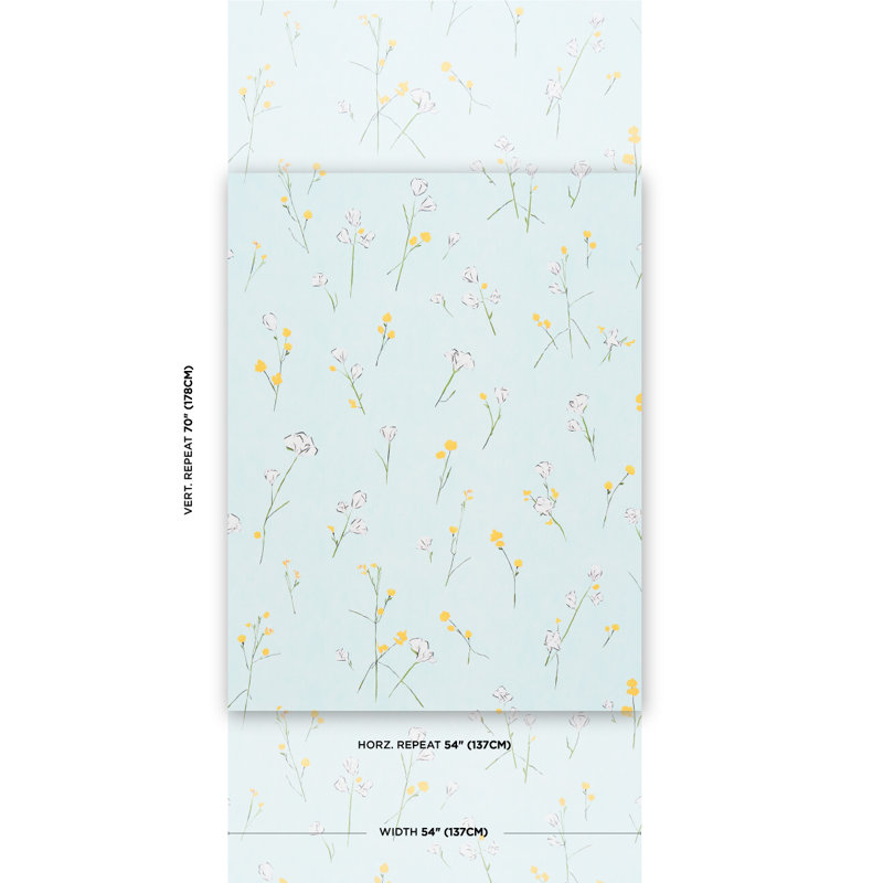 Alex's Floral Wallpaper, Mint