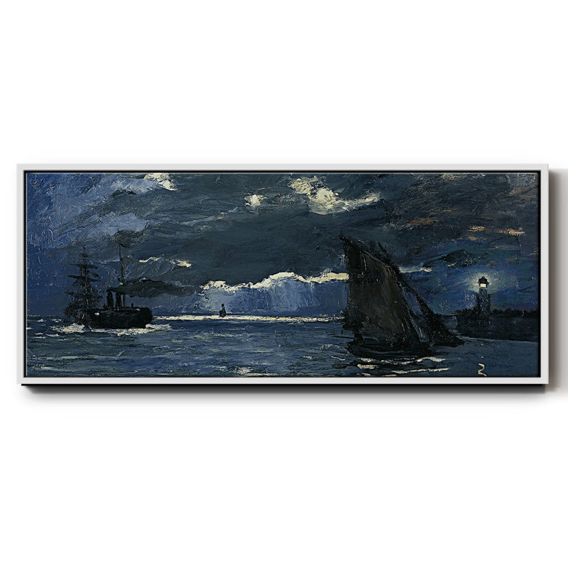 Seascape Night Effect- Framed Canvas