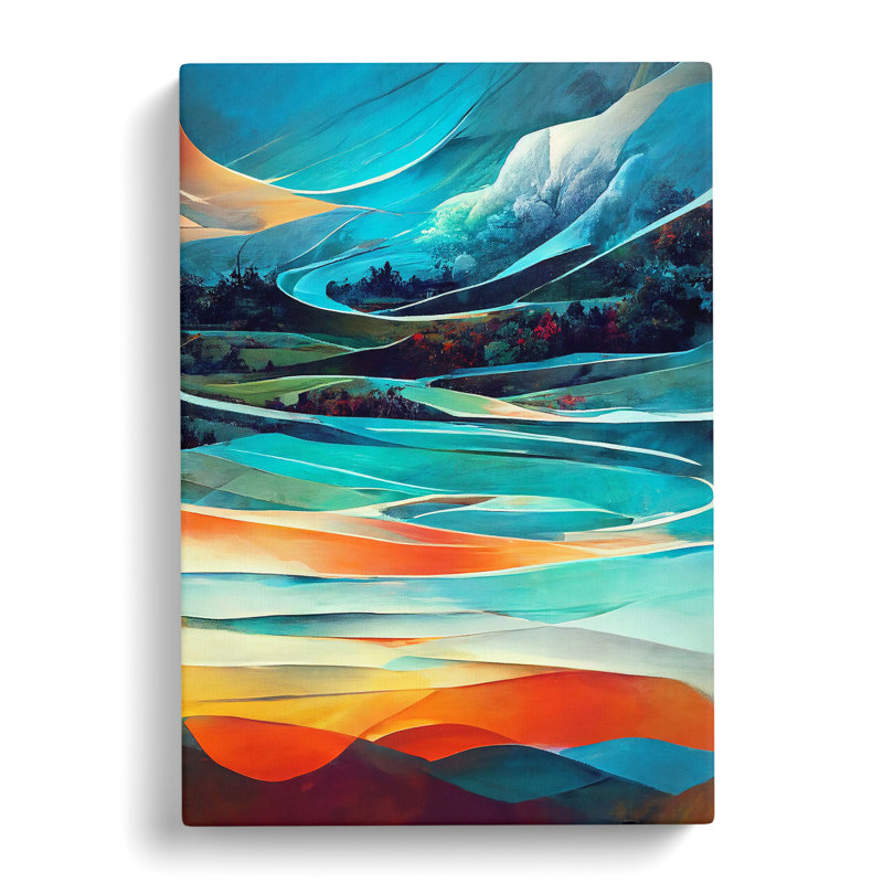 Meadow Landscape Abstract No.3 - Wrapped Canvas, 50cm H x 35cm W x 3cm D