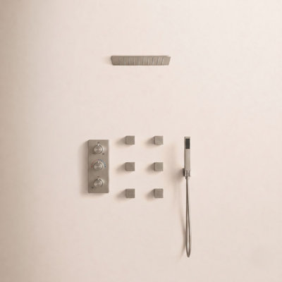 12" Thermostatic LED Rainfall Shower System