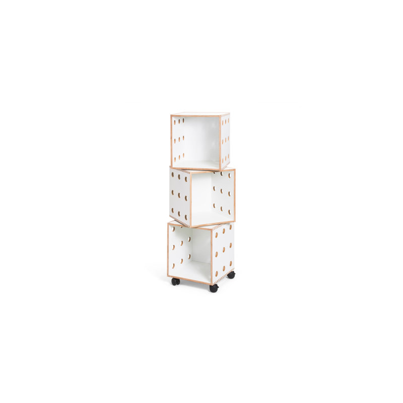 Bibliothèque cubique Perf H 65 "x l 13", Stratifié blanc, H 49 po x l 13 po