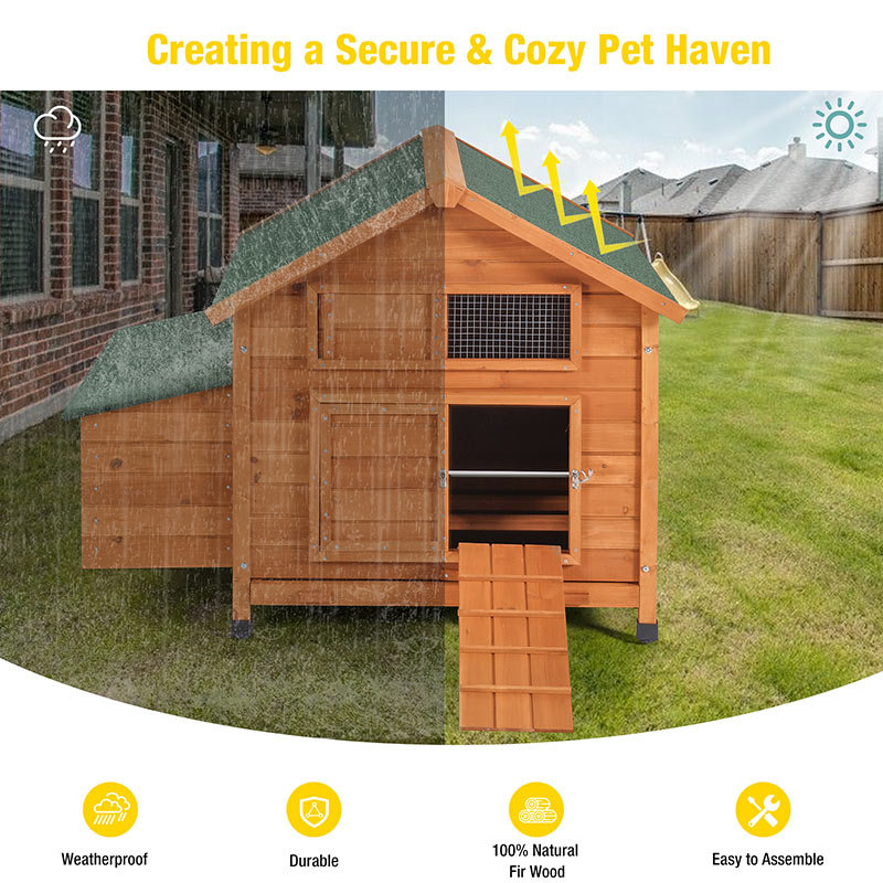 16.14m² Chicken Coop with Nesting Box For Up To 3 Chickens