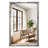 36"x24" Rustic Bathroom Wall Mirror, Antique Silver Bark Textured Metal Framed Wall Mirror