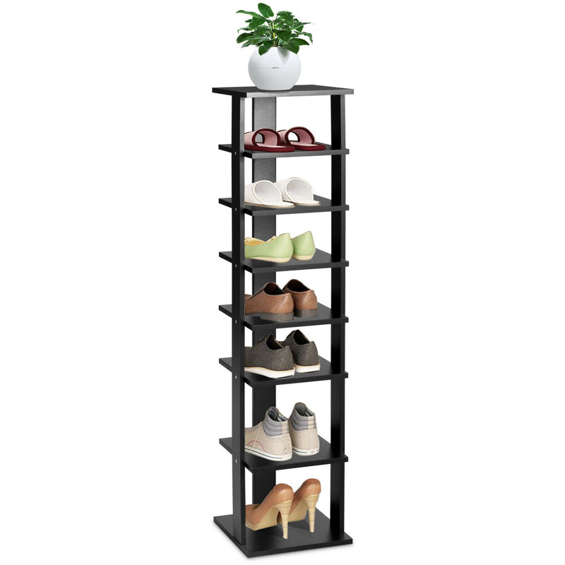 7 Pair Shoe Rack, Black