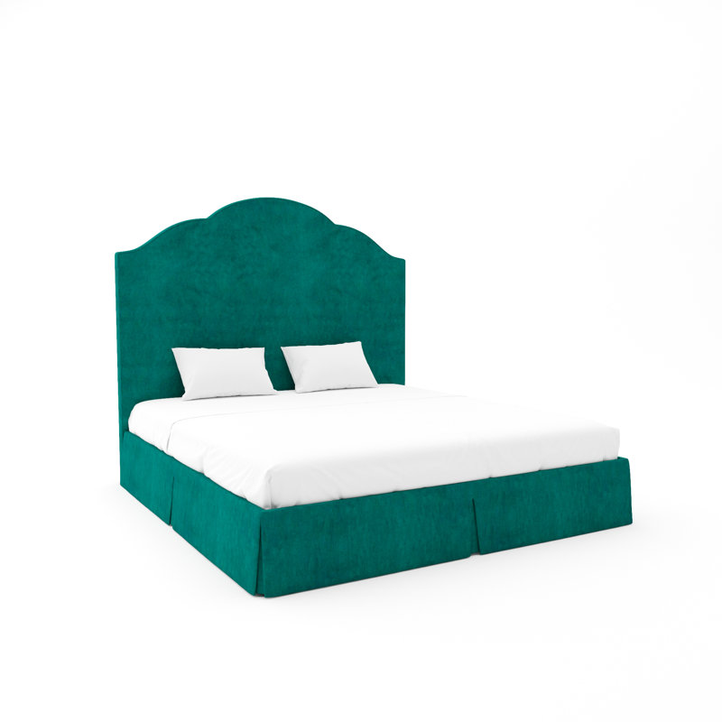 Columbia Bed, White, King, Posh Life Performance Velvet Bayoux