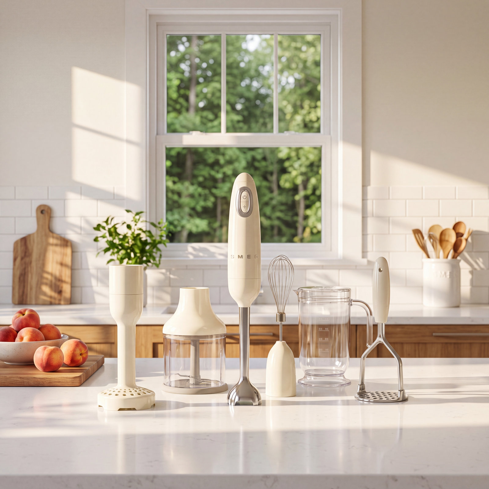 50's Retro Style Hand Immersion Blender, Cream