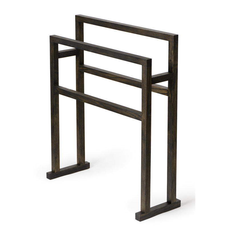 Belinda Wood 4 Freestanding Towel Stand, Dark Oak