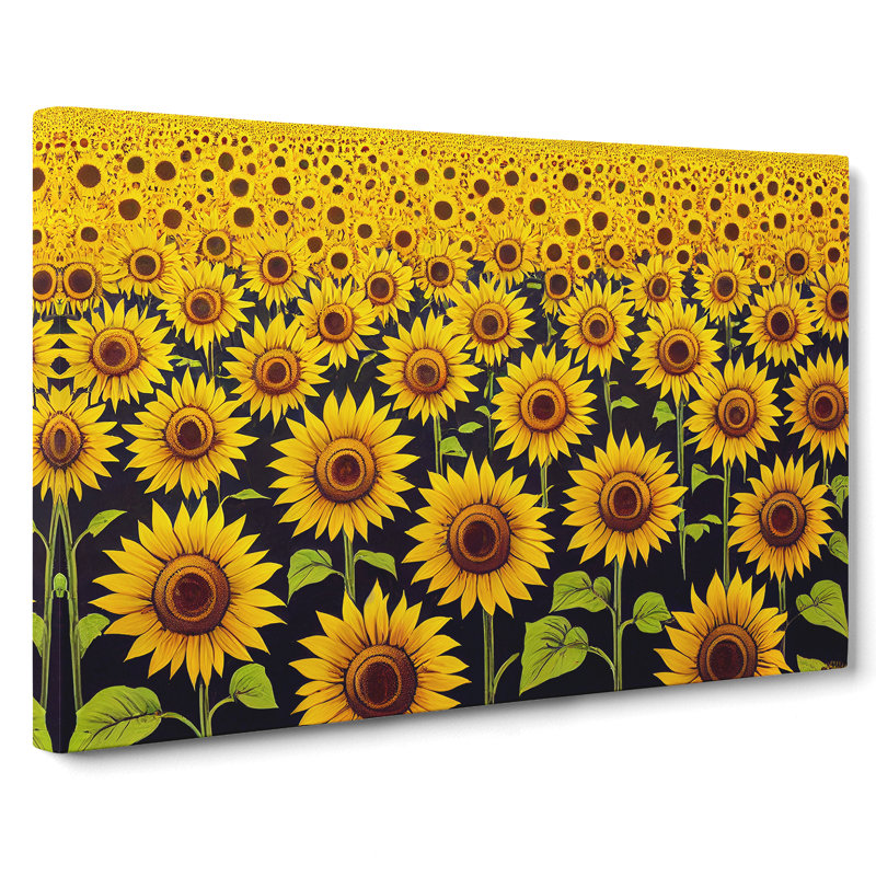 The Sunflower Field - Wrapped Canvas Print, 35cm H x 50cm W x 3cm D