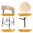 Counter Stools Set Of 2 Handwoven Paper Rope Bar Stools Boho Round Dining Pub Chairs For Kitchen (Black & Creamy White)