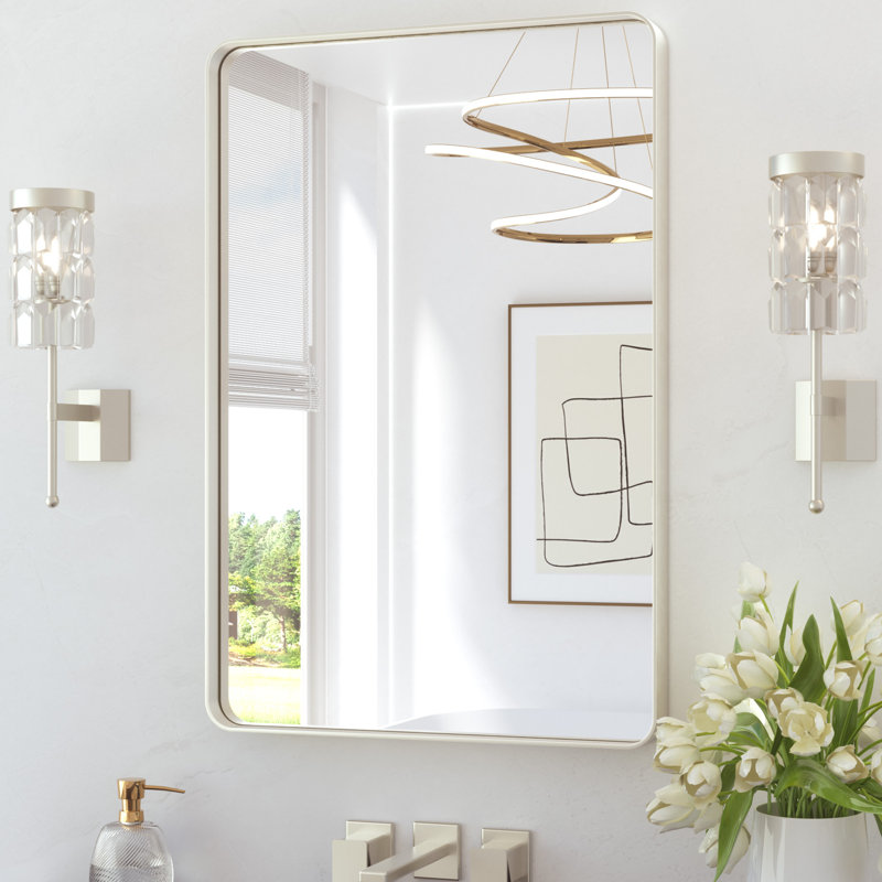 Miroir de salle de bain plombier en aluminium incassable et résistant à la rouille , 36 po x 60 po, Rectangulaire