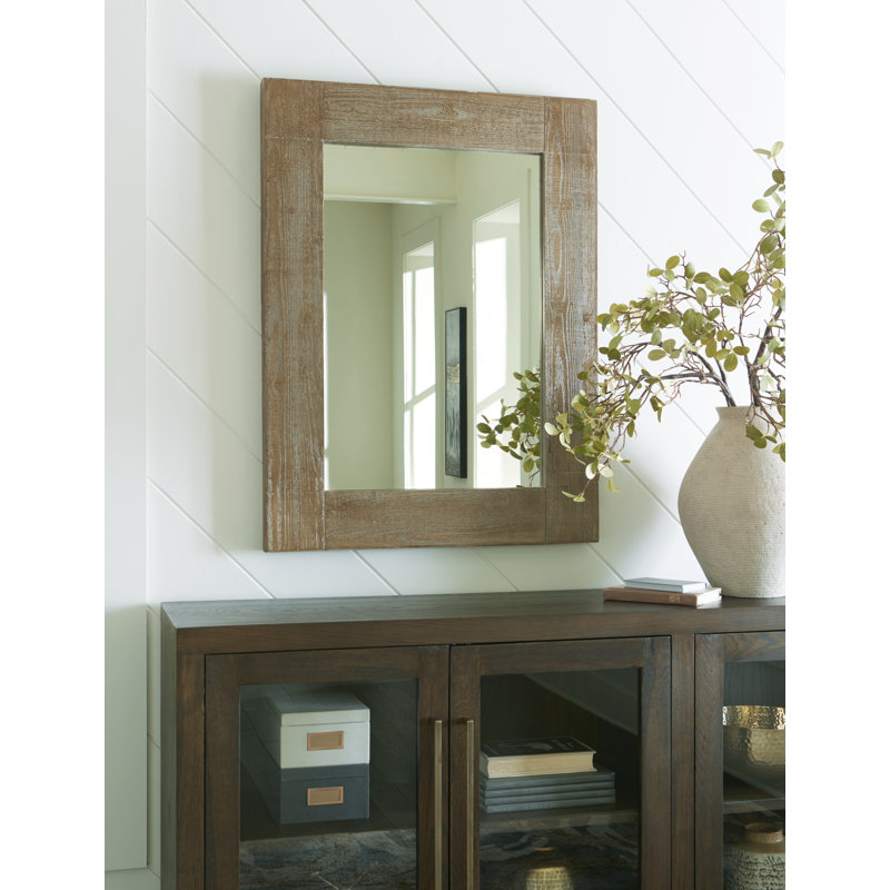 Kaldi Solid Wood Rectangle Wall Mirror, 52" x 40"