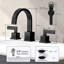 Robinet de lavabo de salle de bain 4 pouces noir mat pour lavabo à 3 trous avec boyaux d'arrosage et bonde escamotable