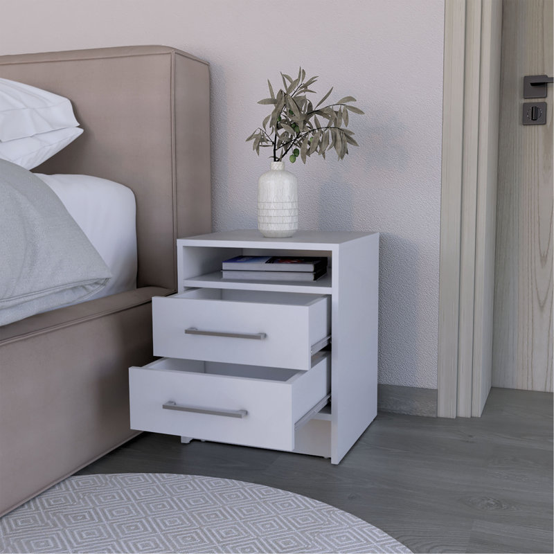 Nightstand Chase, Bedroom, White, White