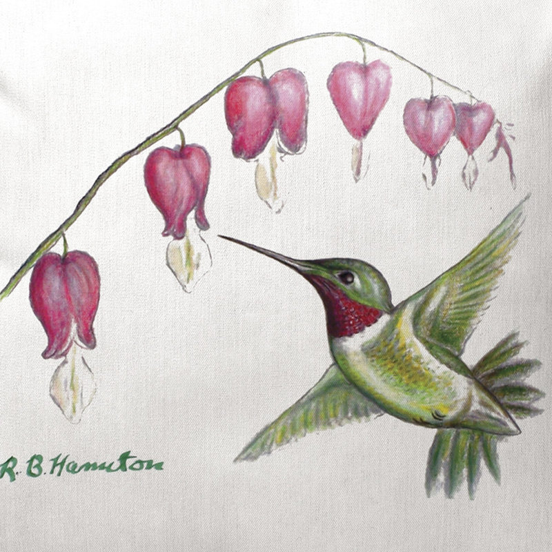 Hummingbird Outdoor Throw Pillow