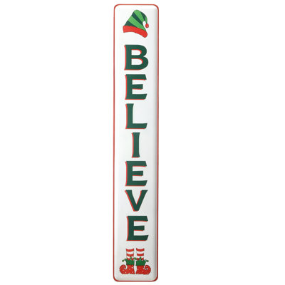 Keishanna 47" Believe Vertical Holiday Wall Sign