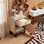 Solid Wood Nightstand, Handcrafted Mango Wood Bedside Table with Drawer