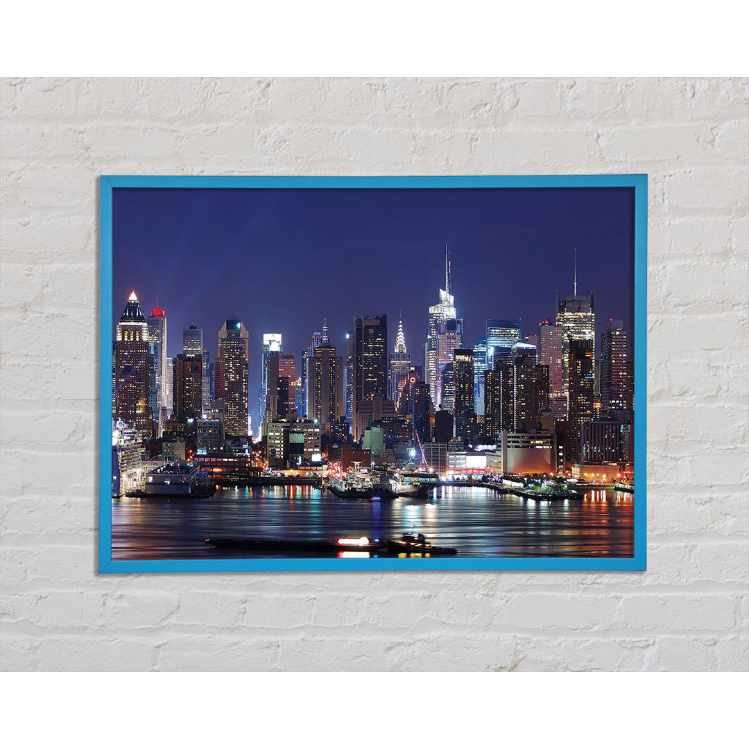 NYC Harbour At Night - Einzelne Bilderrahmen Kunstdrucke