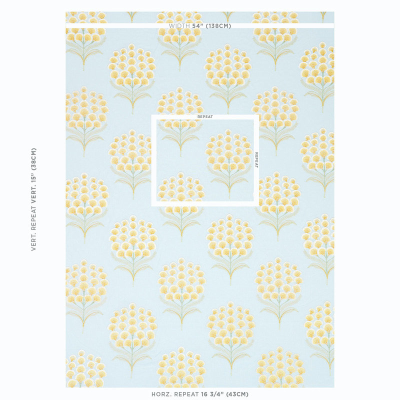 Aurelia Embroidery Fabric, Blue/ Pale Blue/ White