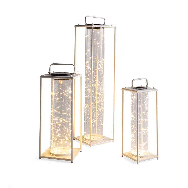 Solar Powered Integrated LED Outdoor Floor Lamp, 18" H x 6" W x 6" D