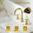 Luxury Modern Widespread Bathroom Faucet - 2-Handle 3-Hole Design With Brushed Gold Finish