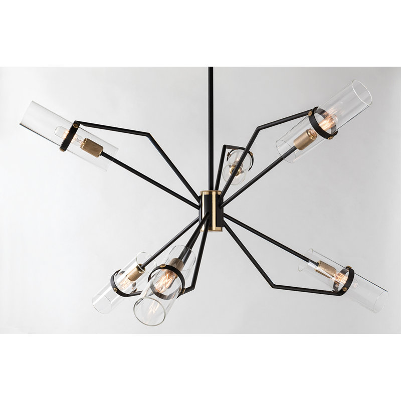 Lustre sphérique spoutnik à 6 lumières Raef, H 64,5 po x l 50 po x P 50 po