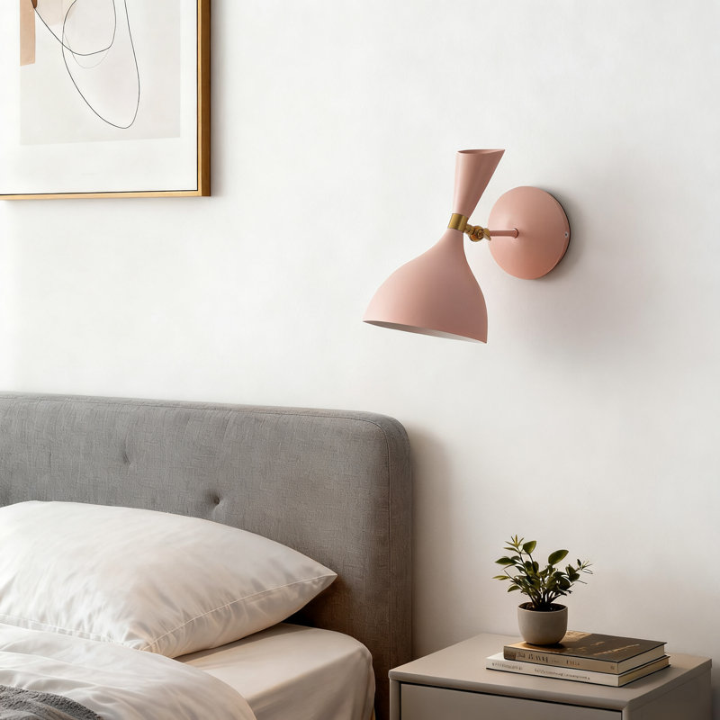 Bloomsdale 1 - Light White/Brass Gold Wallchiere, Pink