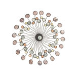 Modern Multi Colored Metal Sunburst Wall Decor with Marble Inspired Accents 27" x 27" x 1"