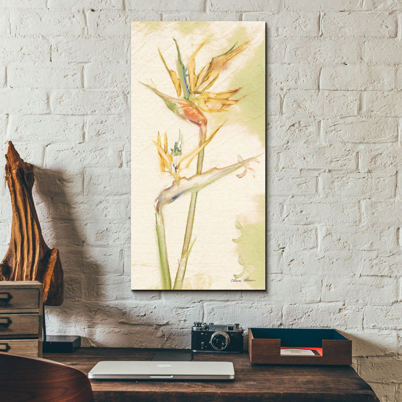 «Tropical Floral 2 Light» par Cheri Blum, art mural en verre acrylique, H 24 po x l 12 po