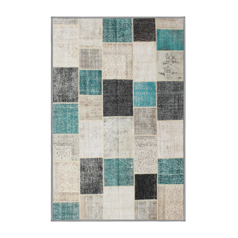 Tapis beige à motif géométrique Alissia, Rectangle 8 pi x 10 pi
