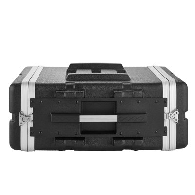 4U Rack Case, Standard 19 in Depth, Server Rack Cabinet with ABS Construction, Recessed Twist Latches, Detachable Front & Back Cover, Easy Installation, for Amplifiers, 18.4 in Internal Depth