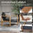 Arunas 5 Person Outdoor Conversation Furniture Set Seating Group with Wood Pattern and Cushions