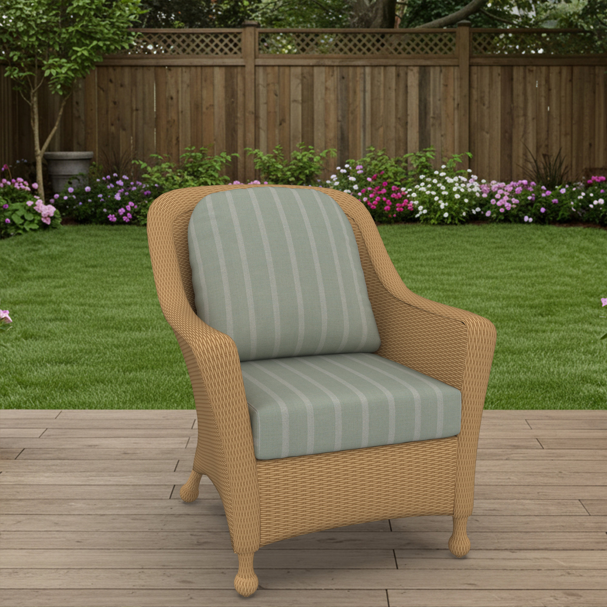 Amala Outdoor Sunbrella® Seat/Back Cushion, Sunbrella Unwind Rainwashed