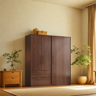 Simple Classic  Walnut Color Wardrobe