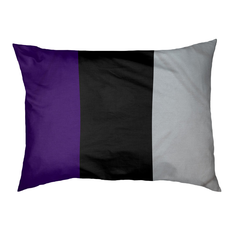Coussin Houston, Moyen (H 9,5 po x l 28 po x P 18 po), Mauve / noir / argent